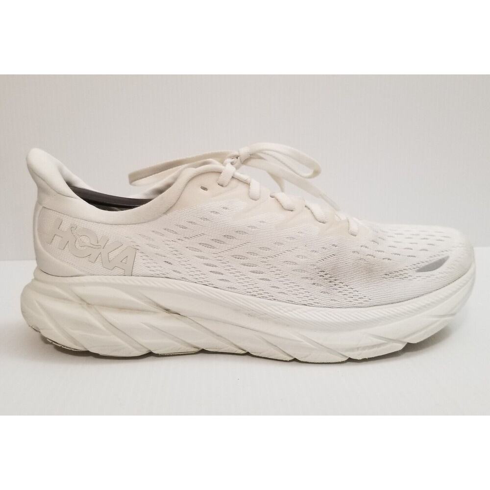 Hoka One One Womens Clifton 8 1119394 WWH White Running Shoes Sneakers Size 9 B